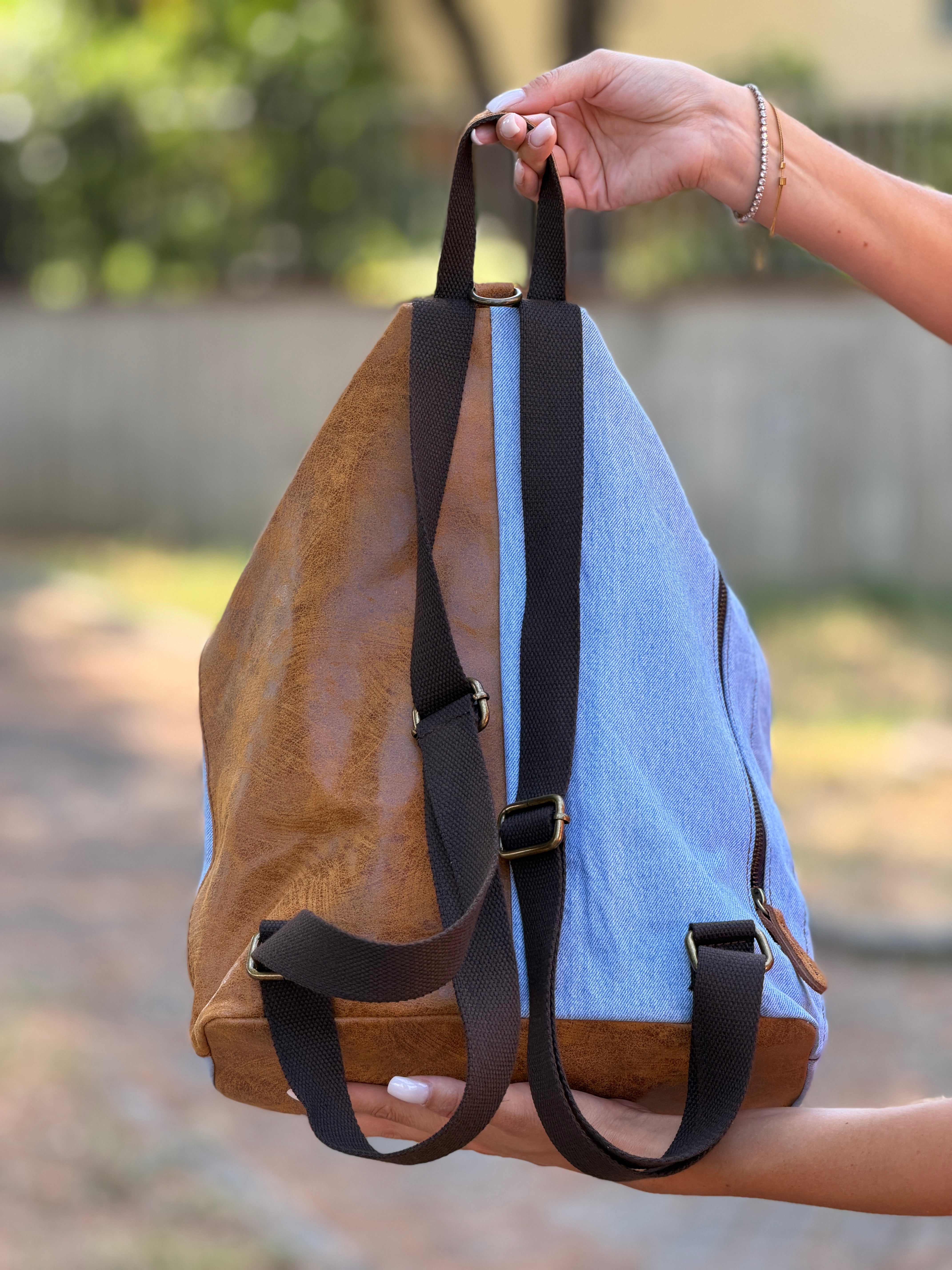 Zainetto Denim Pelle Borchie