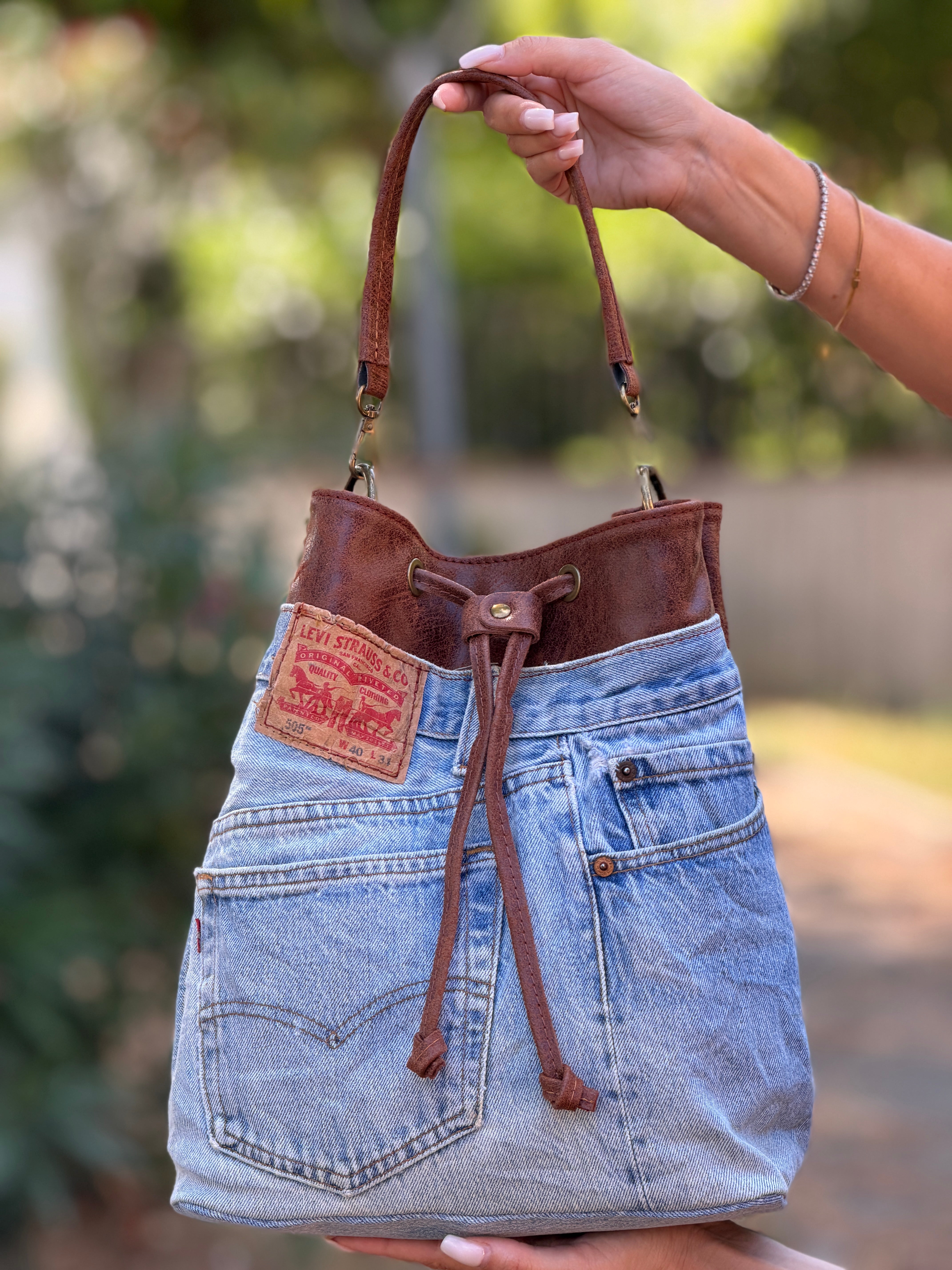 Secchiello Denim Pelle