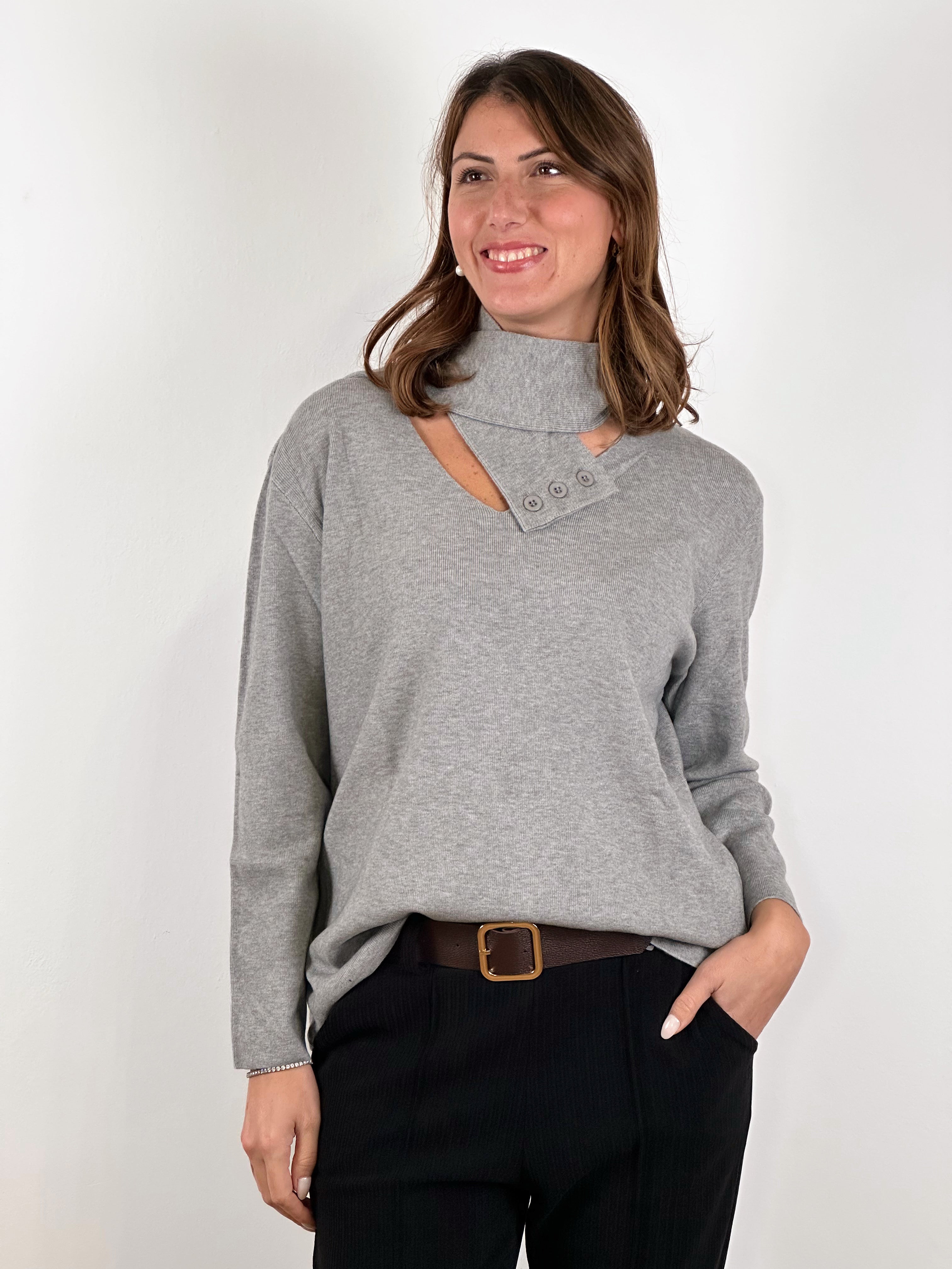 Pull in Lana con sciarpa