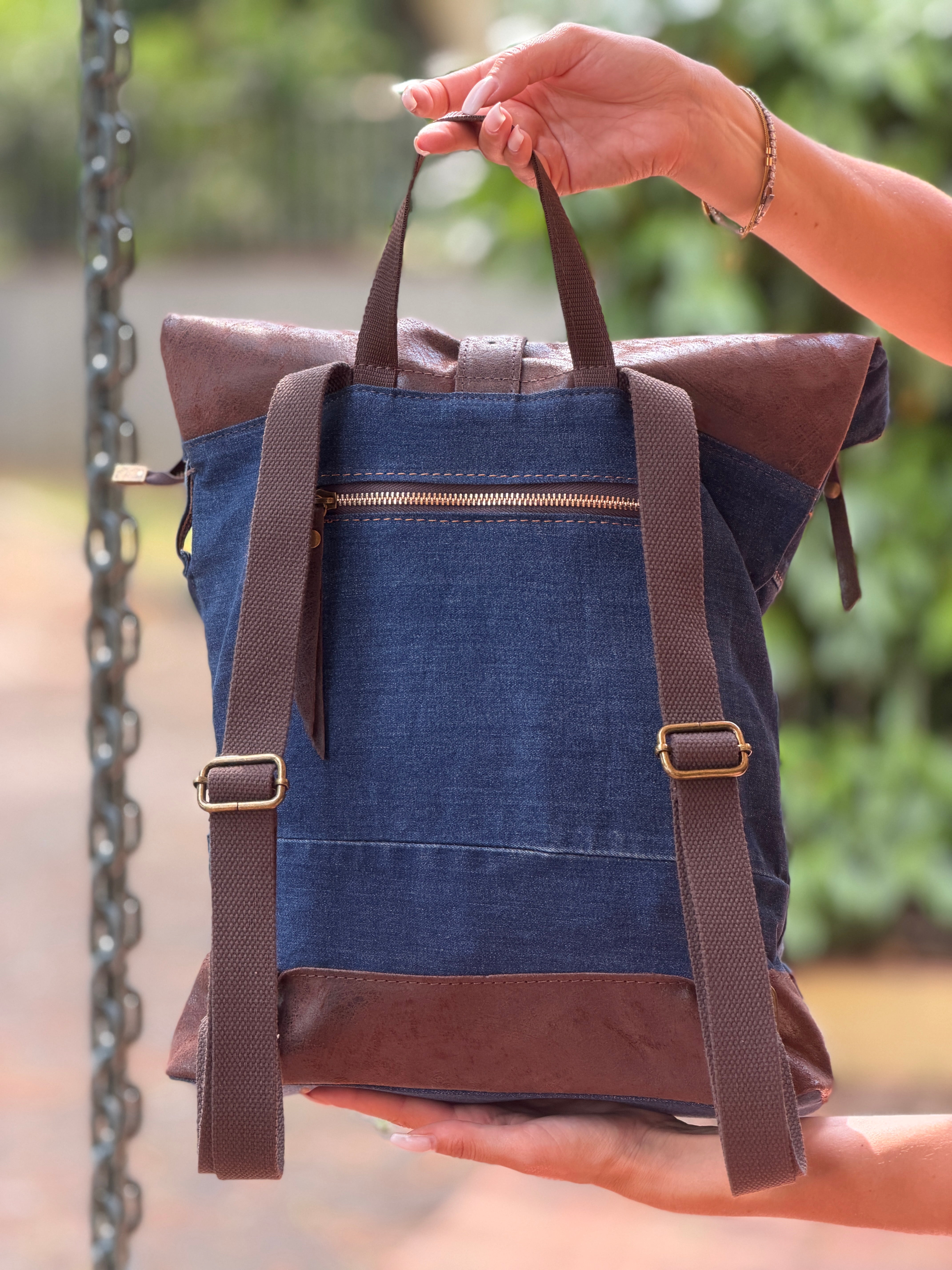 Zainetto Denim Pelle