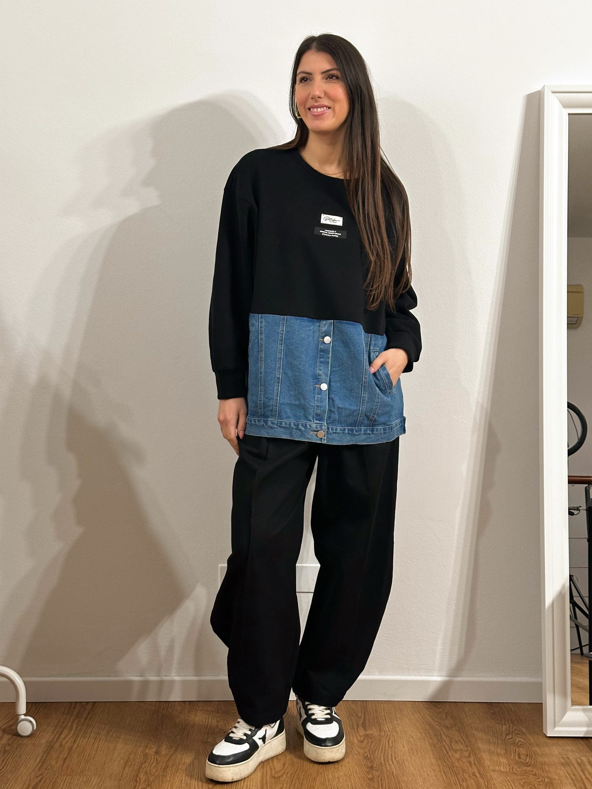 Felpa Denim Double